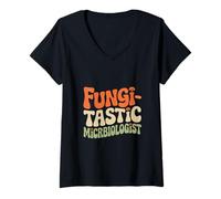 Womens Fungi-tastic Microbiologist Microbiologist V-Neck T-Shirt