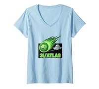 Womens Funny 3I Atlas Comet UFO Cosmic Mystery V-Neck T-Shirt