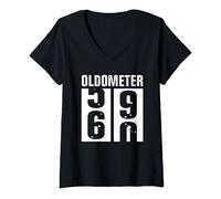 Womens Funny 60th Birthday 59 To Sixty Years Old Oldometer Humor V-Neck T-Shirt