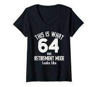 Women's Funny 64th Birthday Retirement 64 Years Old Retired Soon V-Neck T-Shirt