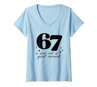 Women's Funny 67 Teacher Not A Quiet Moment Meme Gen Alpha Slang V-Neck T-Shirt