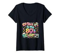Women's Funny 80s Costume Classic Retro Throwback 80's Fun Times V-Neck T-Shirt
