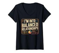 Women's Funny Accountant I'm Into Balanced Relationships Accounting V-Neck T-Shirt