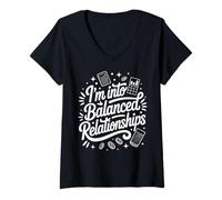 Women's Funny Accountant I'm Into Balanced Relationships Accounting V-Neck T-Shirt