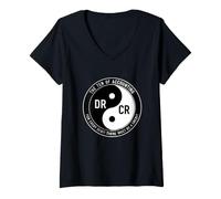 Women's Funny Accounting Saying for Every Debit There Must Credit V-Neck T-Shirt