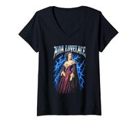 Women's Funny Ada Lovelace Programmer Math History Metal Music Humor V-Neck T-Shirt