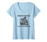Women's Funny ADHD Frog Wizard - I Can't Focus V-Neck T-Shirt
