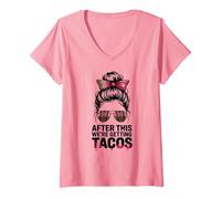 Women's Funny After This We're Getting Tacos Mudding ATV UTV Buddies V-Neck T-Shirt