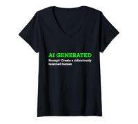Womens Funny AI Generated Create Ridiculously Talented Human Artist V-Neck T-Shirt