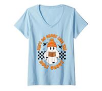 Womens Funny Ain't No Ghost Like The Holy-Ghost Christian Halloween V-Neck T-Shirt