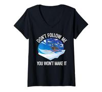 Women's Funny Alpine Skiing Don't Follow Me You Won't Make It V-Neck T-Shirt