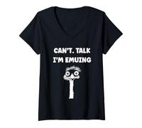 Womens Funny Animals Emus Bird Quote Can't I'm emu V-Neck T-Shirt