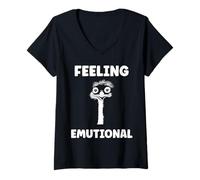 Womens Funny Animals Emus Bird Quote Emotional Feeling emu V-Neck T-Shirt