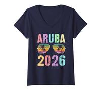 Women's Funny Aruba 2026 Vacay Best Ever Vacation Matching BFF Mom V-Neck T-Shirt