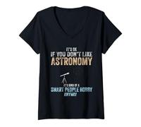 Womens Funny Astronomer Astrophysics Smart People Hobby Astronomy V-Neck T-Shirt