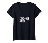 Women's Funny Atheist - Zero Gods Given V-Neck T-Shirt