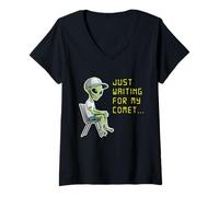 Womens Funny Atlas Comet 31 Space Geek UFO Alien Astronomy 2025 V-Neck T-Shirt