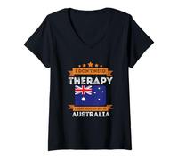 Women's Funny Australia Travel Vacation Sarcastic Wanderlust Quotes V-Neck T-Shirt