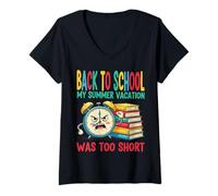 Womens Funny Back to School - Holidays Too Short V-Neck T-Shirt
