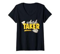 Women's Funny Baking Chef Whisk Taker Baker Baking V-Neck T-Shirt