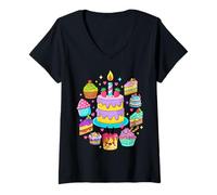 Womens Funny Baking Delicious Cake Graphics Baker Pastry V-Neck T-Shirt