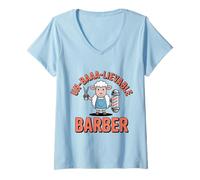 Women's Funny Barber Sheep Unbaaa-lievable Humor Haircut V-Neck T-Shirt