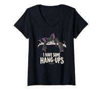 Women's Funny Bat Hang-Ups Halloween Spooky Humor V-Neck T-Shirt