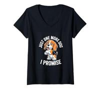 Women's Funny Beagle Just One More Dog I Promise V-Neck T-Shirt
