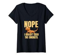 Womens Funny Bearded Dragon Meme Nope I Haven't Seen The Crickets V-Neck T-Shirt