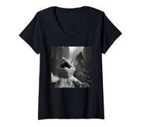 Womens Funny Bearded Dragon Selfie Bigfoot Sasquatch V-Neck T-Shirt