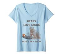 Womens Funny Bears Love Tacos Don't Be A Taco V-Neck T-Shirt
