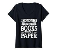 Women's Funny Bibliophile Saying for Old School Book Reader Reading V-Neck T-Shirt