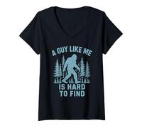 Womens Funny Bigfoot, A Guy Like Me is Hard to Find V-Neck T-Shirt