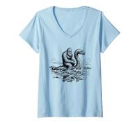 Women's Funny Bigfoot Hilarious Loch Ness Monster Really Vintage V-Neck T-Shirt