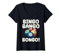 Women's Funny Bingo Bango Bongo Fun Game Night V-Neck T-Shirt