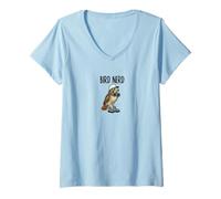 Women's Funny Bird Nerd Watching Red-Tailed Hawk Nature Art V-Neck T-Shirt