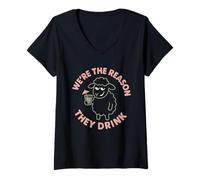 Womens Funny Black Sheep Cousin Quirky Family Outcast Humor V-Neck T-Shirt