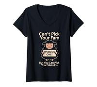 Womens Funny Black Sheep Cousin Quirky Family Outcast Humor V-Neck T-Shirt