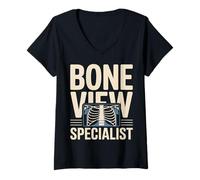 Women's Funny Bone View Specialist Xray Radiology V-Neck T-Shirt