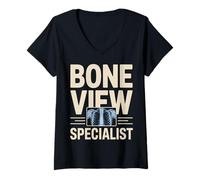 Women's Funny Bone View Specialist Xray Radiology V-Neck T-Shirt