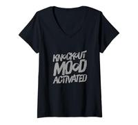 Women's Funny Boxing Quotes for Funny Boxer Knockout Mode Activated V-Neck T-Shirt
