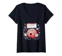 Women's Funny Brain Error Confused Thinking V-Neck T-Shirt