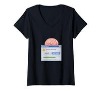 Women's Funny Brain System Overload Programmer V-Neck T-Shirt