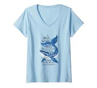 Women's Funny Breakup Humor Divorce Party Ex Beau Whale Sarcastic V-Neck T-Shirt