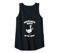 Womens Funny Bridesmaid Goose On The Loose Bachelorette Bride Party Tank Top