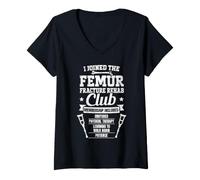 Women's Funny Broken Femur Surgery V-Neck T-Shirt