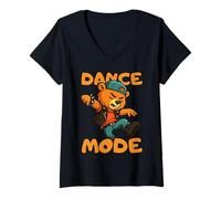 Womens Funny Brown Bear Dance Mode Coach Gift for Men Women Kids V-Neck T-Shirt