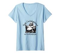 Womens Funny Buddha Laughing Yeah I'm Enlightened Still Judging You V-Neck T-Shirt