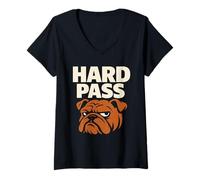 Women's Funny Bulldog Grumpy Dog Antisocial Dont Talk to Me V-Neck T-Shirt