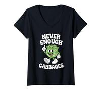 Womens Funny Cabbage or Cabbages Retro V-Neck T-Shirt